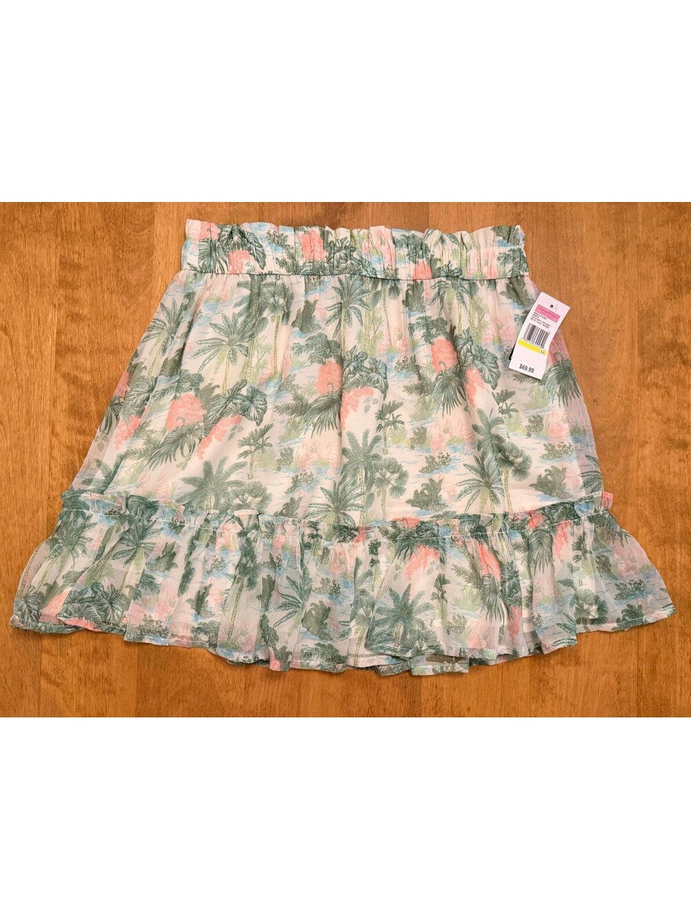 NWT Brand New Vineyard Vines Toile Ruffle Tiered Skirt Smocked in Marsh MEDIUM